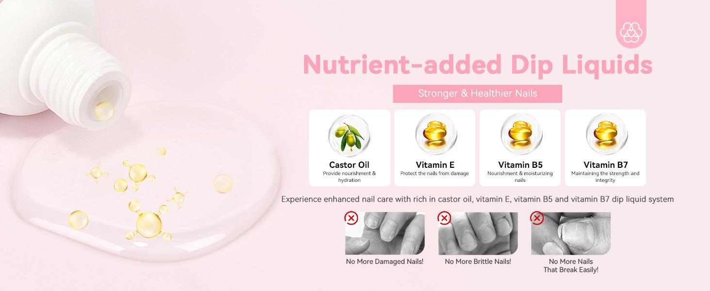 SAVILAND Clear Nail Dip Powder Kit Starter: 60g 2oz Kreatin Dip Powder Nail Liquids Dipping Powder Activator Base Top Coat Professional Dip Nail Kit Repair for French Manicure Salon Home DIY Nail Art