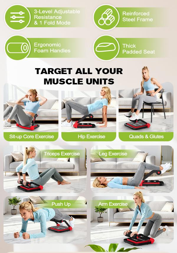 Relife Sports Sit-Up Exercise Equipment, Ab Crunch Machine Roll-up Machine, Abdominal Workout Machine for Home Gym, Core Ab Exercise Trainer