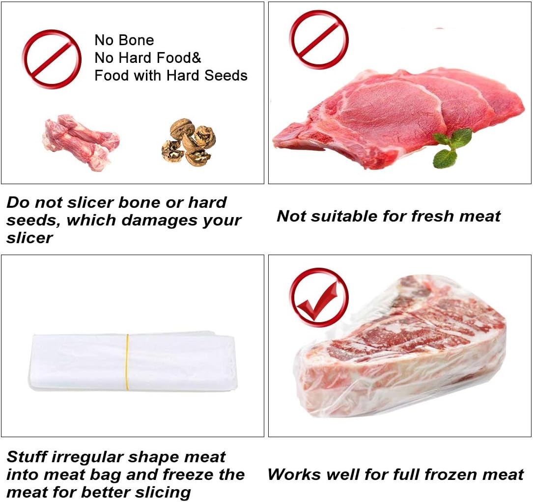 Manual Frozen Meat Slicer Upgraded Stainless Steel Meat Cutter for Beef Mutton Bacon Home Food Slicing Machine for Hot Pot BBQ