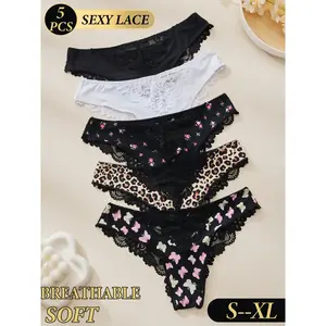 Women's Lace Underwear Set, Breathable Soft Comfort Design, Multiple Styles Available (, Floral, Leopard, Butterfly), S-Xl