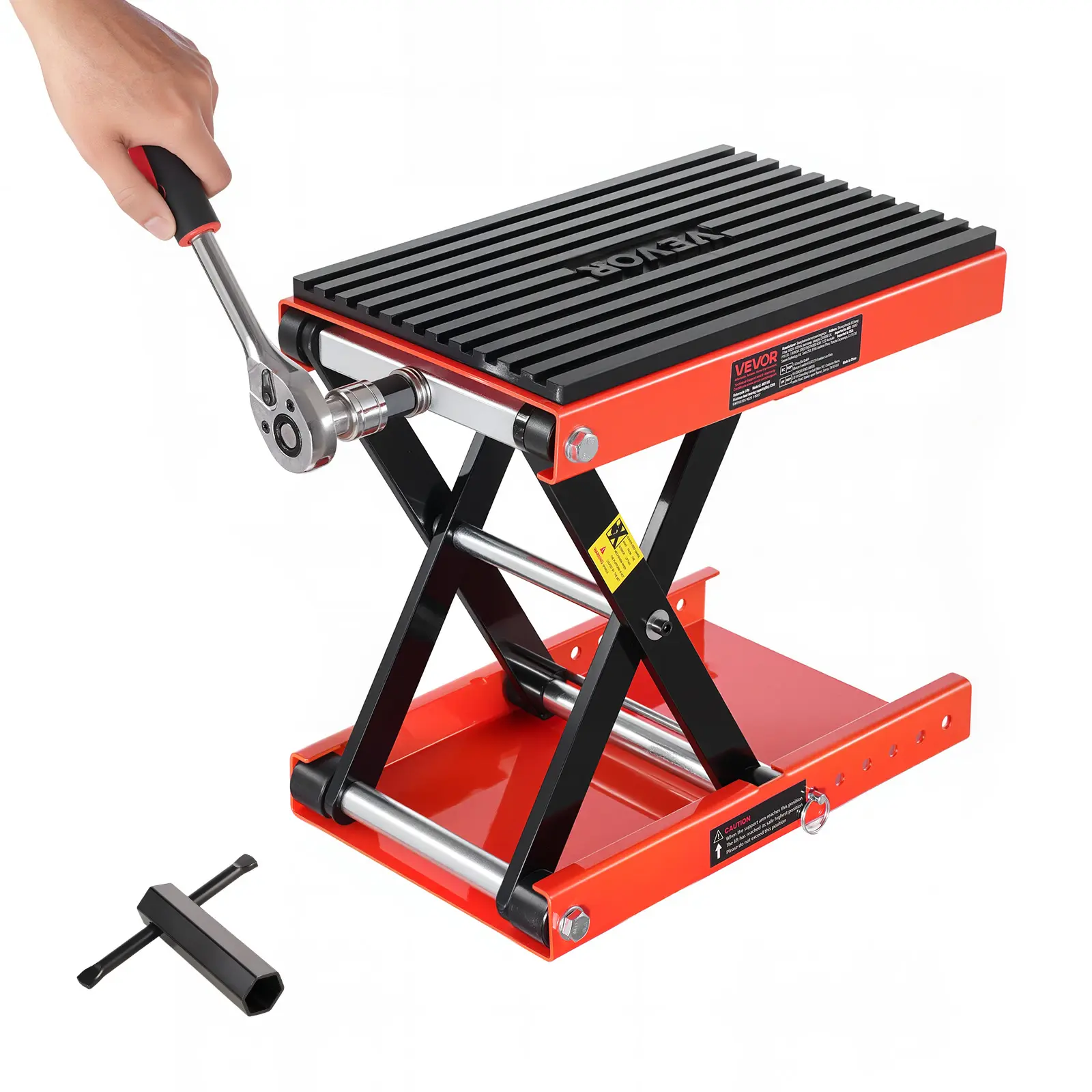 【Summerfinds】VEVOR Compact Motorcycle Scissor Jack Lift - 1200 lbs Capacity, 4.1-15 in Height, 14.2x8.7 in Wide Platform, Heavy Duty Steel Stand with Ratchet & Crank, Effortless Lift, Secure Fixing, Automotive Maintenance Tools for ATVs, Dirt Bikes, Car R