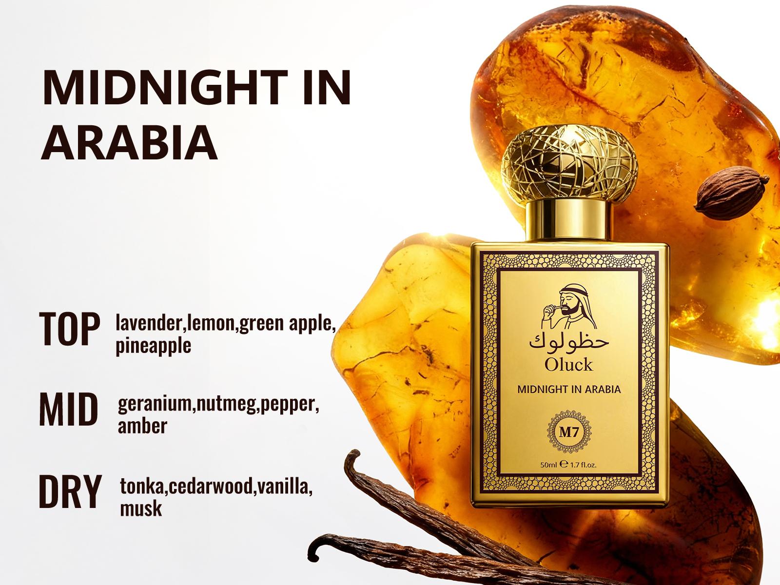Oluck Perfume M7 (Gulf Night) Cologne for Women & Men, Lemon Pineapple Nutmeg Cedarwood Vanilla Notes, Middle Eastern Fragrance detail 3