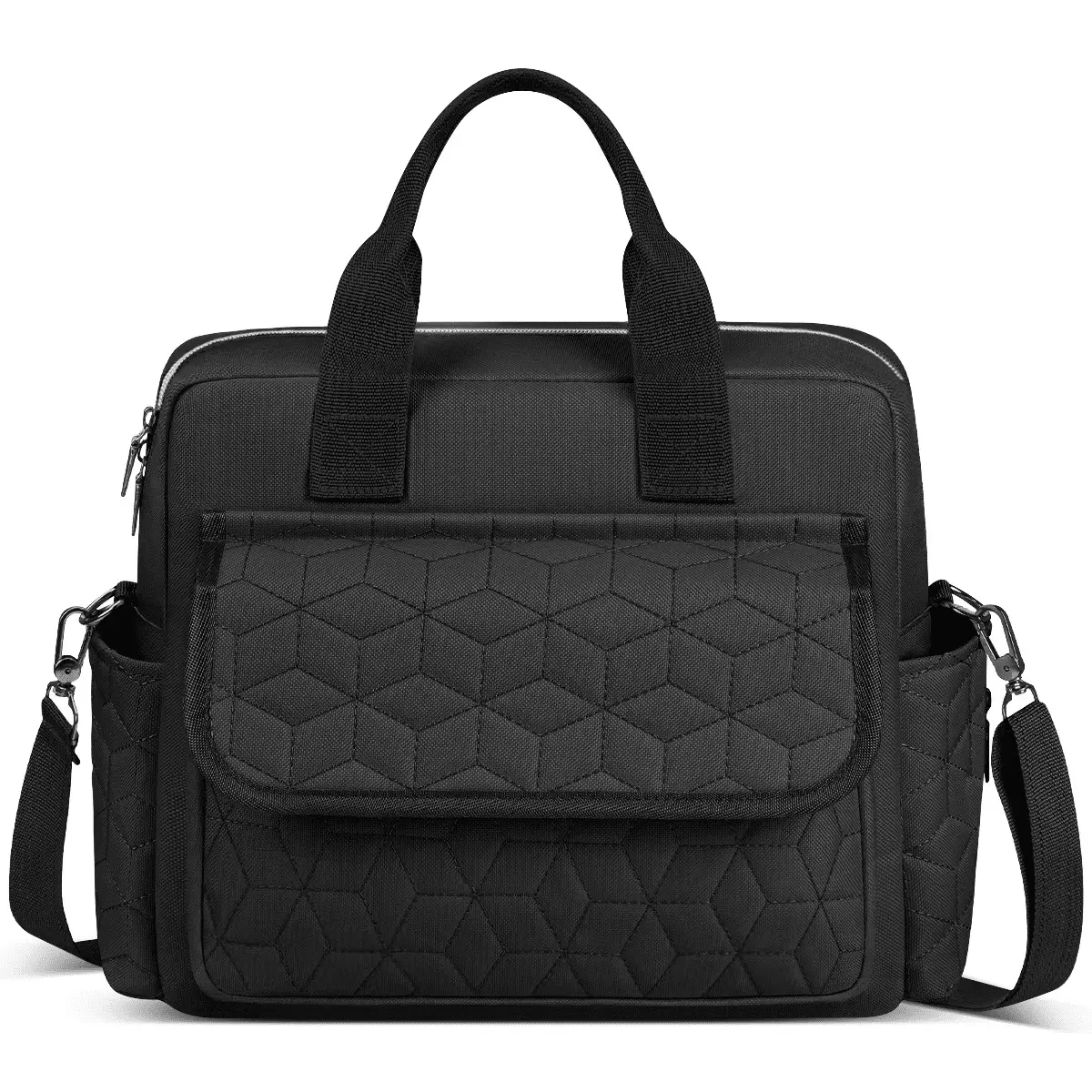 Diaper Bag Tote, Multifunction Baby Diaper Bag with 3 Insulated Pockets, Dry & Wet Compartment Large Capacity Bag, Crossbody Travel Maternity Bag for Mom Dad