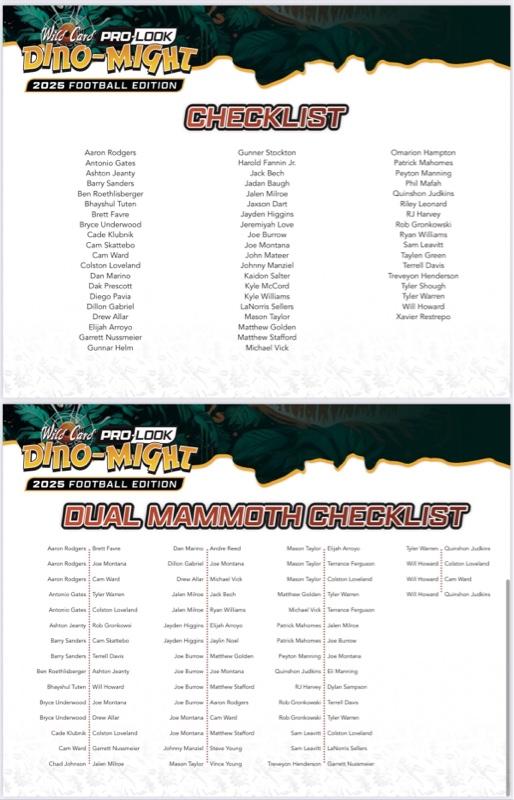 Wild Card Dino Pro-Look Football Edition Alumination 2025