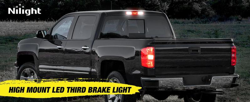 Nilight Third Brake Light High Mount 3rd Brake Stop Reverse Cargo LED Lights Red Shell Compatible with Chevy Silverado GMC Sierra 1500 2500 3500HD 2007 2008 2009 2010 2011 2012 2013 Pickup Truck