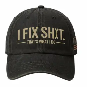 [Generation Studio] I Fix Sh*t That’s What I Do Washed Dad Hat, Vintage Low Profile Baseball Cap, Pigment Dyed Hat, Funny Mechanic Repair Gift For Dad, Gen X Casual Cap