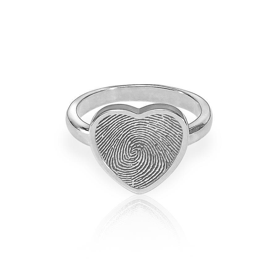Custom Fingerprint Heart Ring