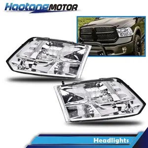 CROSSDESIGN Fit For 09-12 Ram 1500 - 3500 Chrome Housing Clear Corner Headlight Head Lamp US
