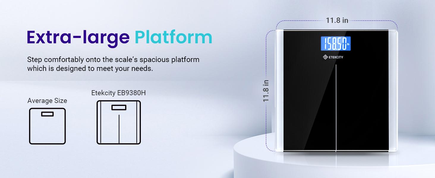 Etekcity Bathroom Scale for Body Weight, Highly Accurate, Large Size and Backlit LCD Display, Tempered Glass, 400 Pounds Healthcare Weight Scale holidayhaul Weighing Scale, EB9380H