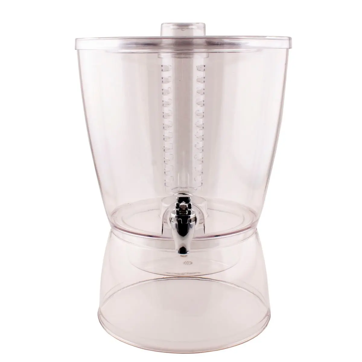 Stackable SAN Plastic Beverage Dispenser - 1.5 Gal Cold Drink Dispense Unit, Compact and Lightweight Transparent Countertop Model for Party Hosts, Drinks with Beautiful Garnishes, 9.5"x10.5"x13.5" Indoor/Outdoor Use