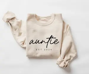 Customized Auntie Sweatshirt, Cute Aunt Crewneck Gift For Aunt, Birthday Gift For Sister, Mother’s Day Sweatshirt