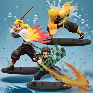 Demon Slayer Anime Figure Tanjiro Kamado Zenitsu Agatsuma Kyojuro Rengoku PVC Action Collectible Toy Gift