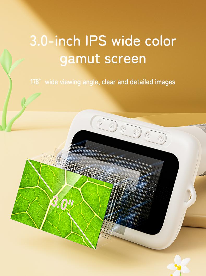 INSKAM 4K Upgraded Kid Microscope,3" Screen Rechargeable Mini Pocket Digital Microscope ,Edu Gift Age 4-6 8-12 Children Students,STEM learning Tool Teaching Supplies  Perfect Boys Girls Birthday Gift