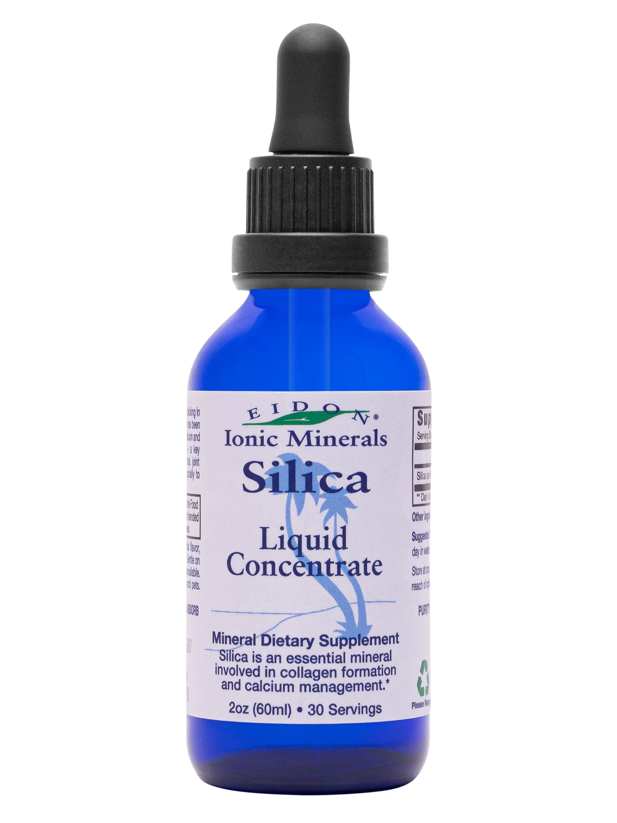 Eidon Ionic Minerals Liquid Silica 2oz Concentrate - Gluten Free GMO Free Dairy Free Supplement Fitness Dietary Silica , Collagen water hair growth women Hair Growth Vitamins Collagen Refines Skin