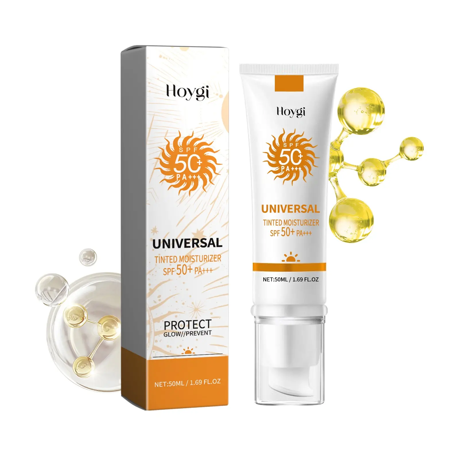 Multi-Functional Foundation Protection Cream, Outdoor UV Isolation Sunscreen, Tinted Sunscreen Moisturizer, Daily Brightening Moisturizing Facial Skin Care, All-Day Wear Comfort