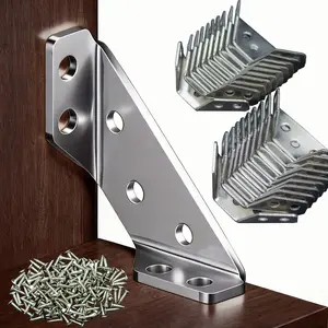 Stainless Steel Corner Brace,90°Right AngleSupport Bracket for Cabinets & Furniture, Industria Hardware Accessories(20 corner brackets+140screws)wood corner brace angle brace support L-Shaped Corner Brackets Universal Steel Angle Brackets