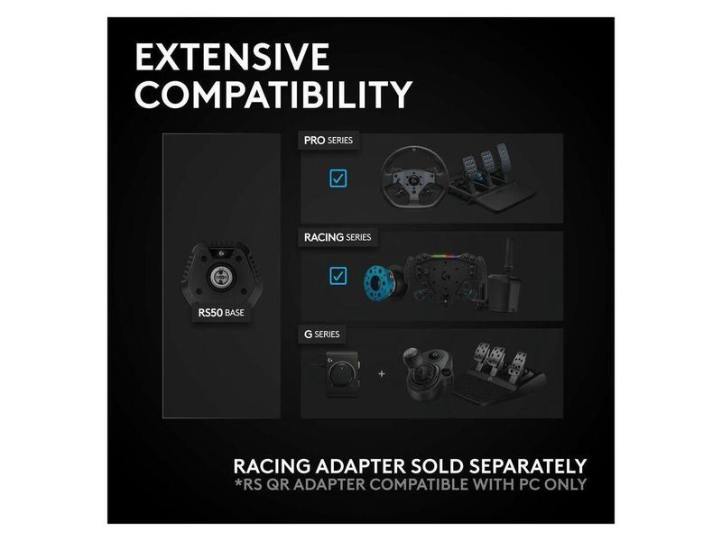 Logitech G RS50 System, 3-Piece Sim Racing Steering Wheel Setup - RS50 Wheel base with 8 Nm Direct Drive, RS Wheel Hub with 13 Buttons and RS Round Wheel 11-inch - For Xbox/PC  941-000272