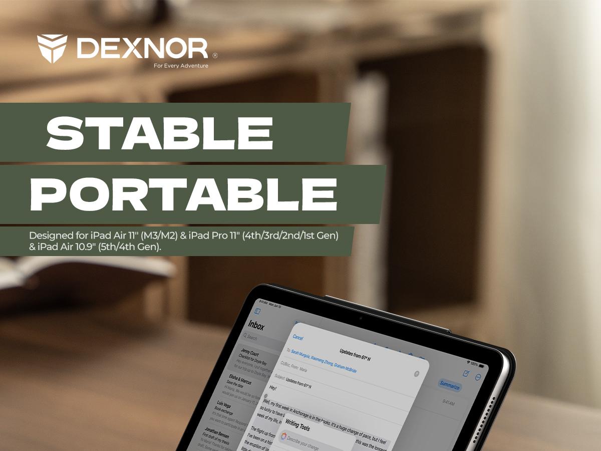 Dexnor Keyboard Case for iPad Air 11 inch (M3 2025/M2 2024) & iPad Pro 11 (4th/3rd/2nd/1st Gen) & iPad Air 5th/4th Gen Case with Keyboard Ultra-Thin Magnetic Detachable Trackpad Backlit