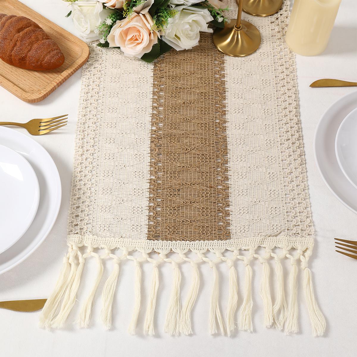 30*180cm Natural Burlap Boho Table Runner for Home Decor with Tassels Modern Farmhouse Table Decor Rustic Macrame Burlap Table Decoration for Living Room 30*180cm Natural Burlap Boho Table Runner for Home Decor with Tassels Modern Farmhouse Table Decor Rustic Macrame Burlap Table Decoration for Living Room