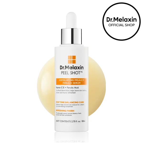 [Dr.Melaxin Official] Peel Shot Mela-C·E Ferulic Serum 80ml, Vitamin C, Vitamin E, Ferulic Acid, RETINAR X, Instant Dead Skin Cell Removal, Skin Brightening, Radiance Improvement, Antioxidant Care, Smooth Skin Texture