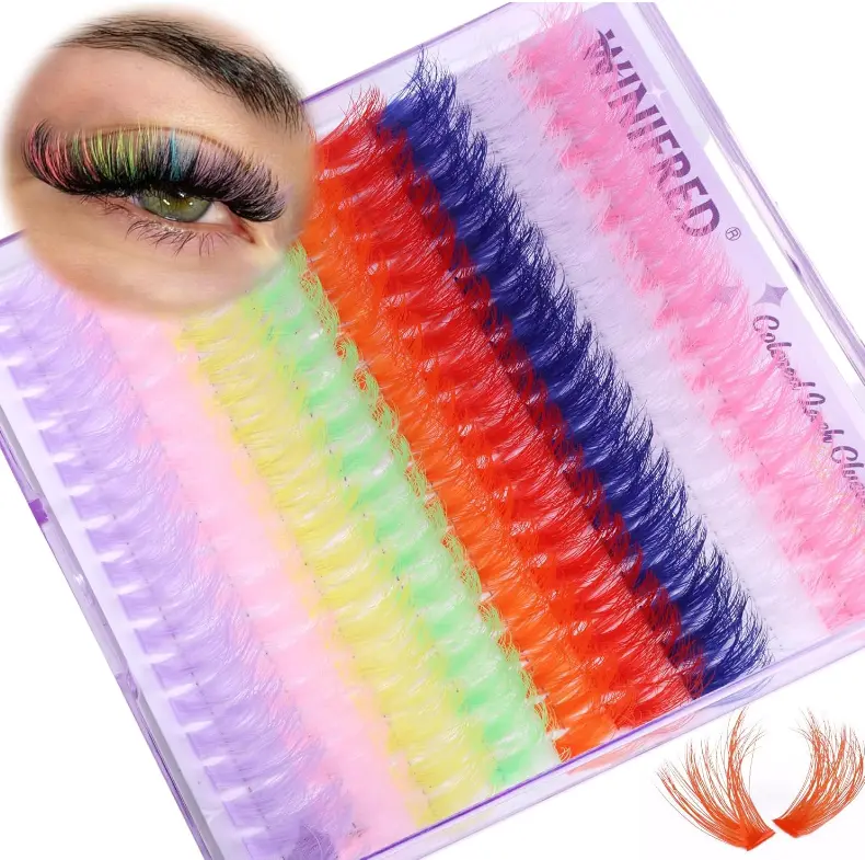 Colored Lash Clusters Eyelash Clusters D Curvature Eyelash Extensions ...