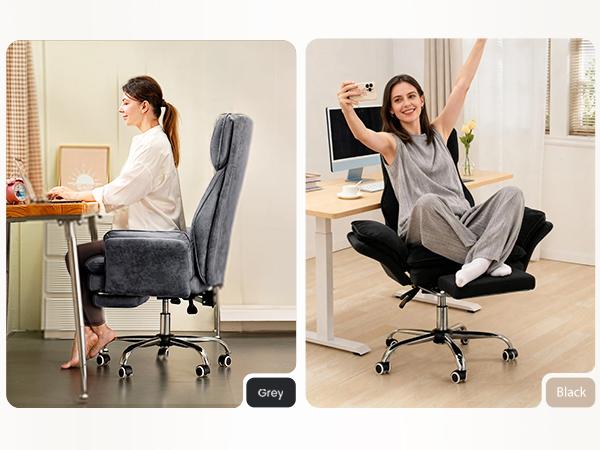 HOMRELEXA Big & Tall Office Chair with Flip Armrests for Pets & Cross Legged Sitting Premium Tech Fabric Wide Seat Reclining Desk Chair Executive Ergonomic Computer Gaming Chair with Foot, Rest premium tech fabric wide seat