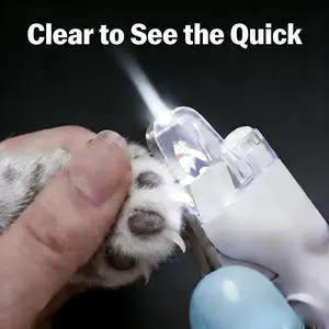 2-in-1 Cat Nail Clipper with Bright LED Light Safe the Quick Cutting Pet Paw Trimming Dog Claw Grooming Clippers Kit Sharp Stainless Blades Ultimate Tool