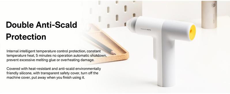 HOTO Electric Hot Glue Gun - 30s Preheat, Wireless/Wired Dual Mode, Anti-Drip for Home & Craft Projects Cordless