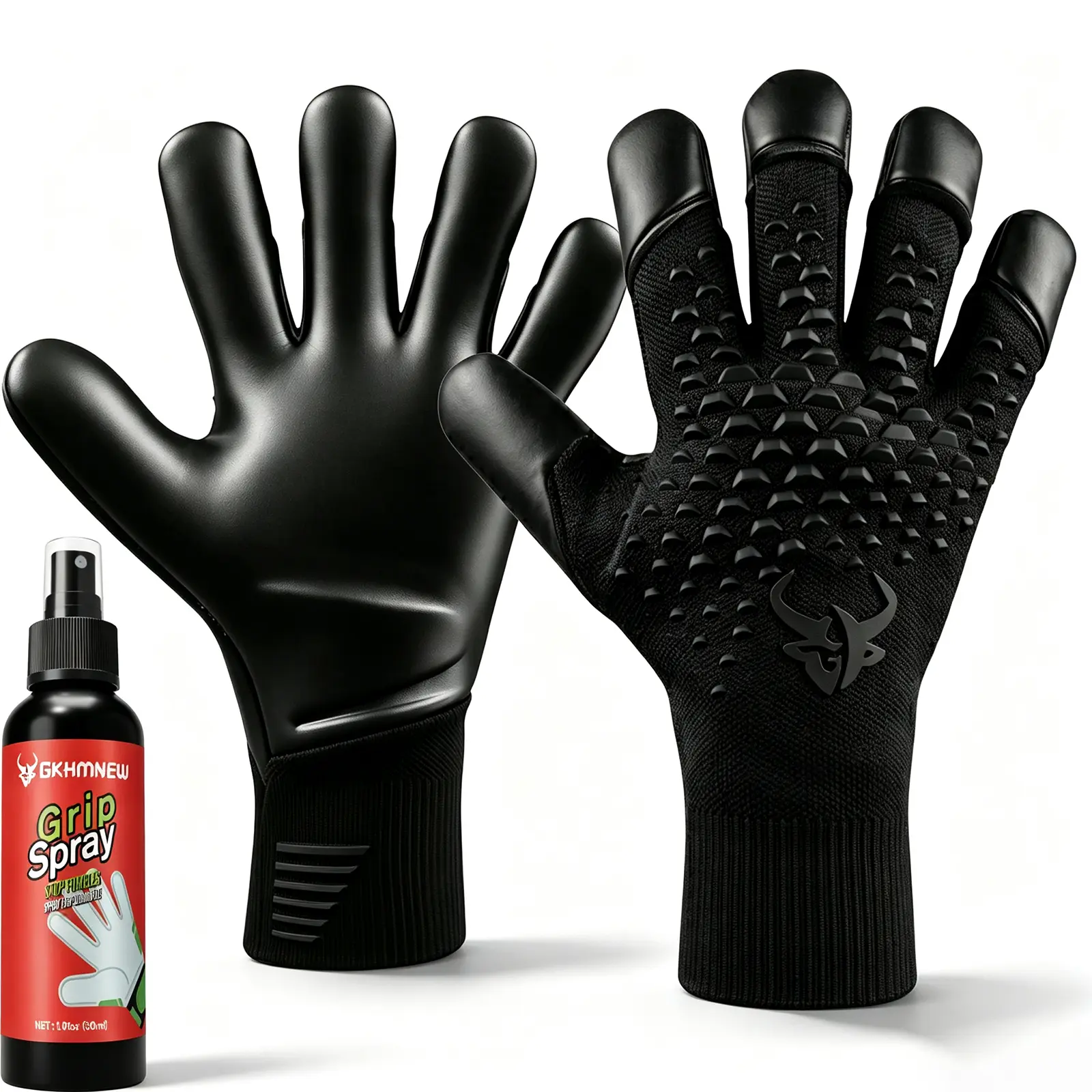 Soccer Goalie Gloves for Kids Boys Children,Youth & Adult Football Goalkeeper Gloves with 30ml Goalkeeper Grip Spray and 4mm Latex Anti-Slip Strong Grips Palm
