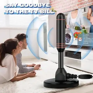 Long Range Indoor TV Antenna, Digital Antenna Amplifier Signal Booster, Supports 4K 1080p, Smart TV Free Local Channels