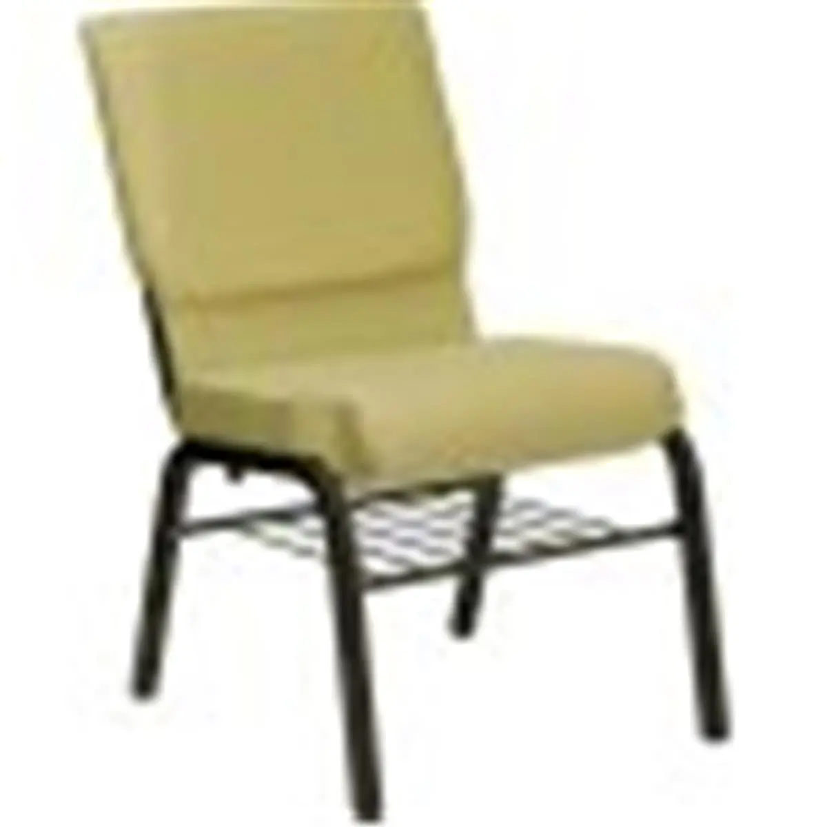 Flash Furniture HERCULES™ 18.5''W Armless Church Banquet Chair, 600 lb Capacity, Gold Vein Steel Frame, Diamond Patterned Fabric, Double Padded Thick Waterfall Seat, Book Basket, Ganging Clamps, Light Assembly Required, Model XU-CH-60096-BGE-BAS-GG