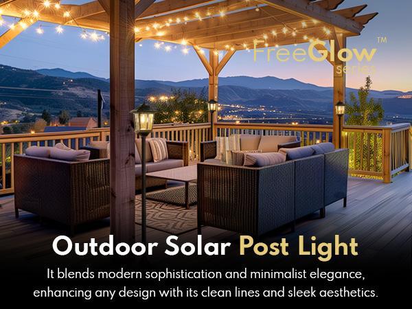 [Two Pack] 63" Solar Lamp Post Lights, Waterproof Outdoor Pole Lights for Patio, Garden, Yard, Pathway, Front & Back Door, Warm White with Replaceable Bulbs, Valentinesdaygift