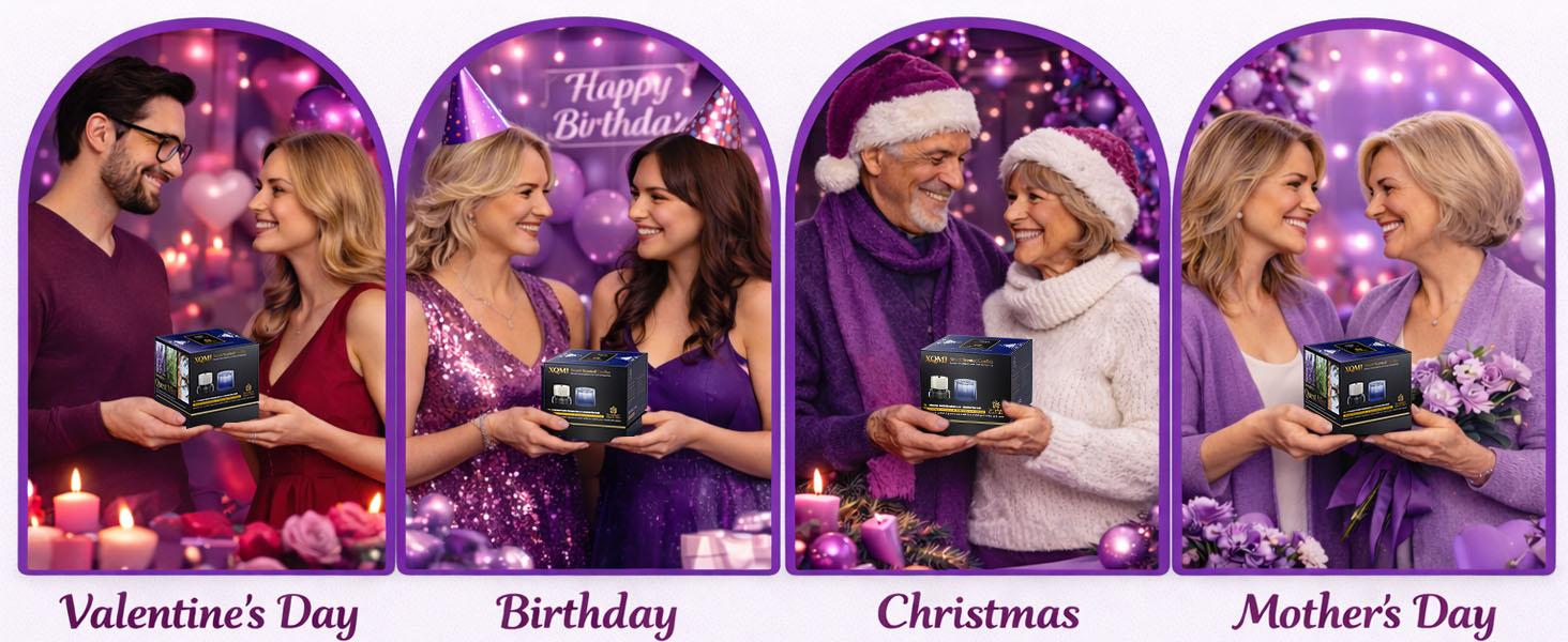 XQMI Remote-Controlled Smart Candle with Real Flame and Timer | Scented soy wax candle for bedroom and office, sleep aid, bedroom decor, room decor, gift for boyfriend, gift for girlfriend