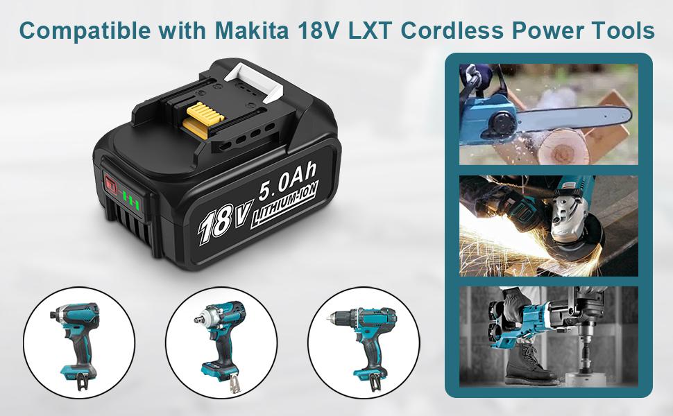 Amityke 2 Pack 18V 5000mAh Lithium-ion Replacement Battery for Makita and 14.4V-18V Replacement Charger for Makita, Fully Compatible with Makita 18V Cordless Power Tools Amityke 2 Pack 18V 5000mAh Lithium-ion Replacement Battery for Makita and 14.4V-18V Replacement Charger for Makita, Fully Compatible with Makita 18V Cordless Power Tools