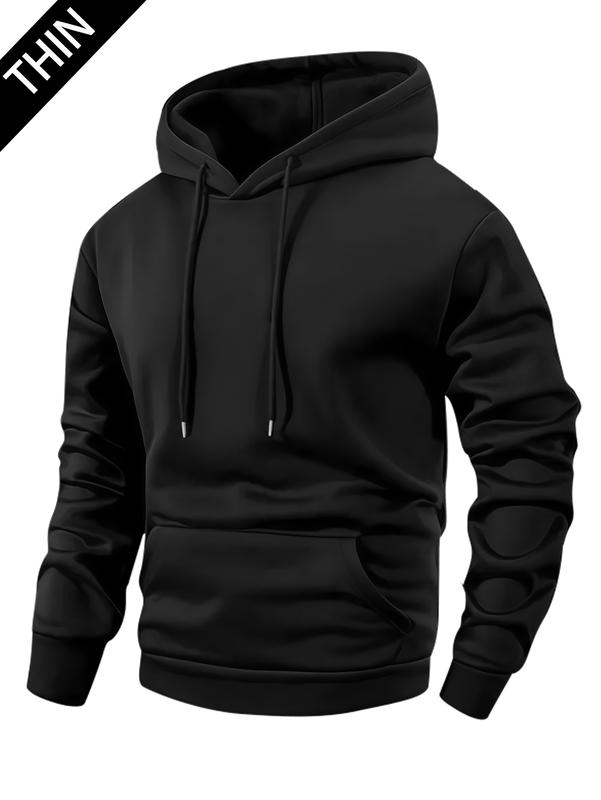 Men's spring and autumn thin long-sleeve pocket personalized hoodie fashion casual sports street trendy brand outdoor men's clothing with a hat, suitable for cool weather in spring and autumn