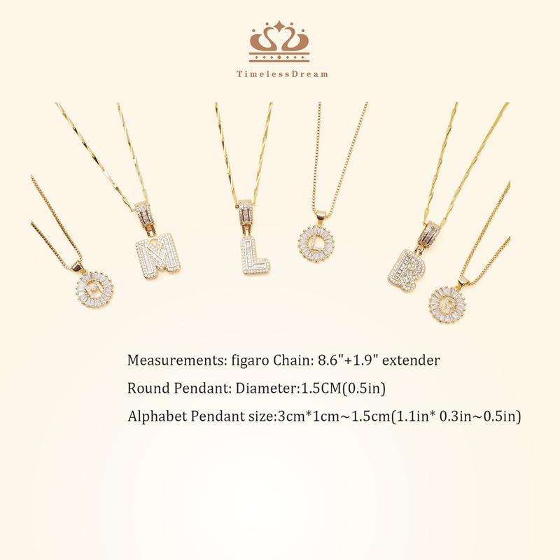 MEIITRUE 2 Pack Initial Letter Pendant Necklaces for Women 14K Gold Plated Cubic Zirconia Alphabet Necklace Fashion Jewelry Adjustable Length 17-19 Inches