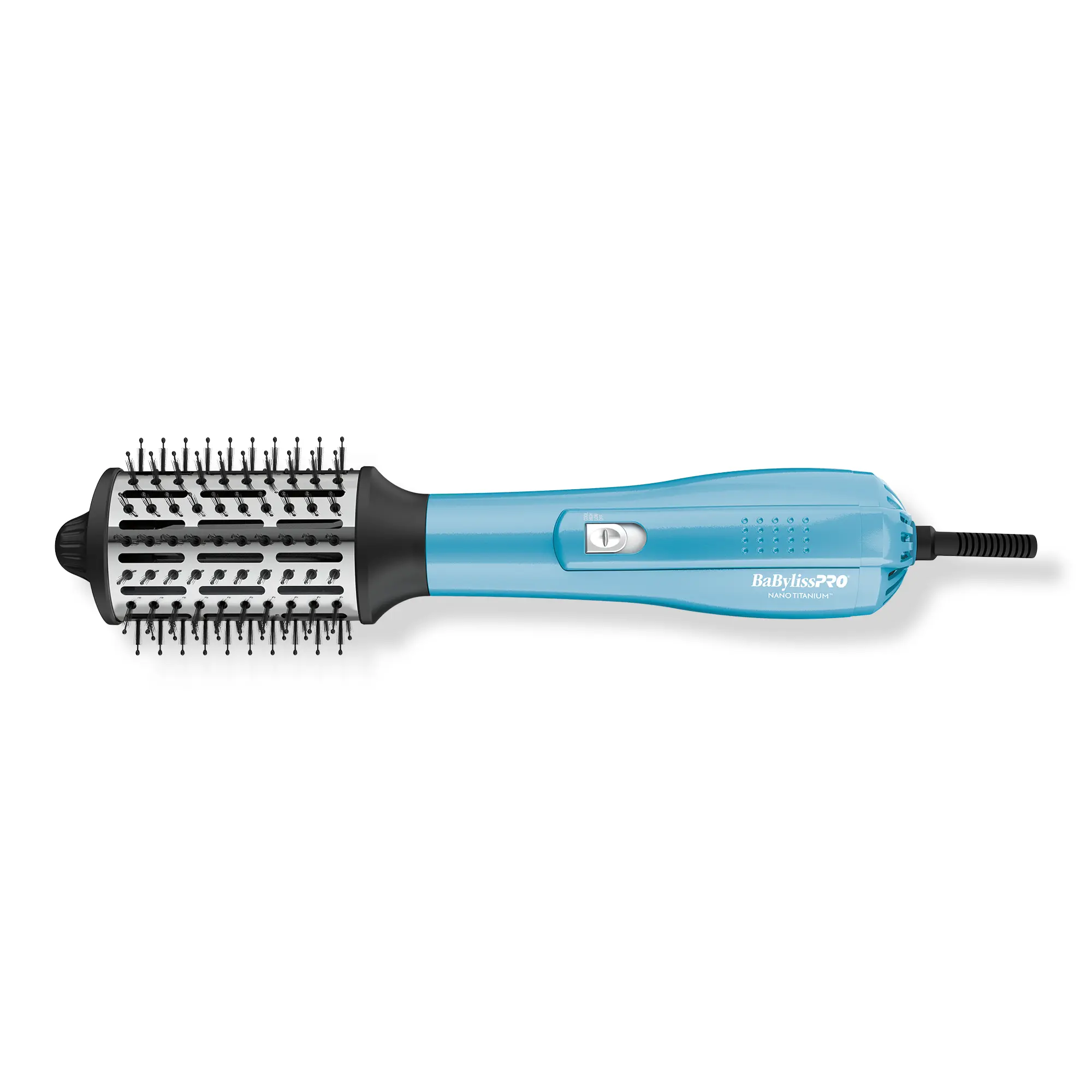 BaBylissPRO Nano Titanium Oval Ionic Hot Air Brush (Model BNTHB250) - Ergonomic Design, Ionic Tech, Ceramic-Coated Titanium Bristles, Lightweight Tool for Smooth, Volumized, Frizz-Free Blowouts & Hair Styling, Ionic Technology