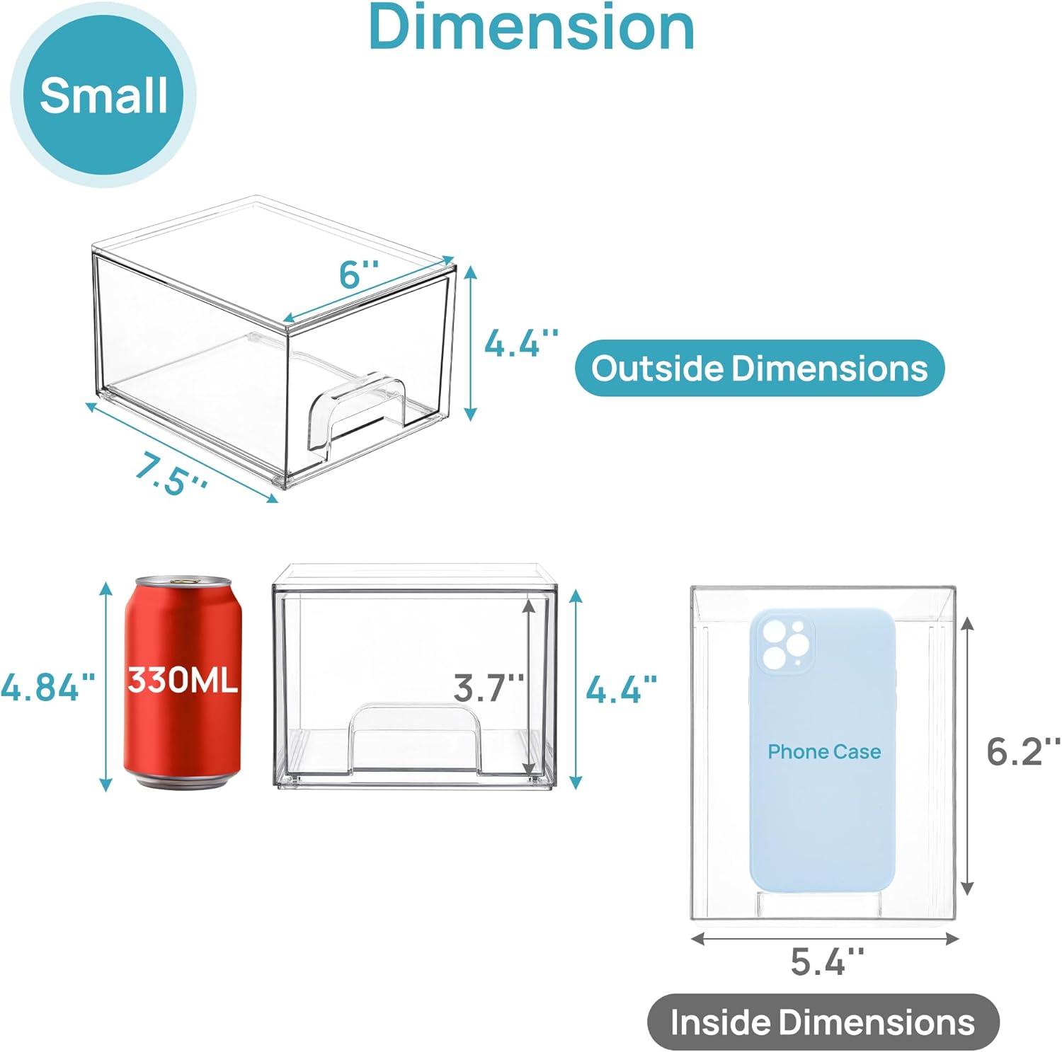 4 Pack Clear Stackable Storage Drawers, 4.4" inch Tall Acrylic Bathroom Makeup Organizer, Acrylic Bathroom Makeup Organizer,Plastic Storage Bins For Vanity, Undersink, Kitchen Cabinets, Pantry, Home Organization 4 Pack Clear Stackable Storage Drawers, 4.4" inch Tall Acrylic Bathroom Makeup Organizer, Acrylic Bathroom Makeup Organizer,Plastic Storage Bins For Vanity, Undersink, Kitchen Cabinets, Pantry, Home Organization