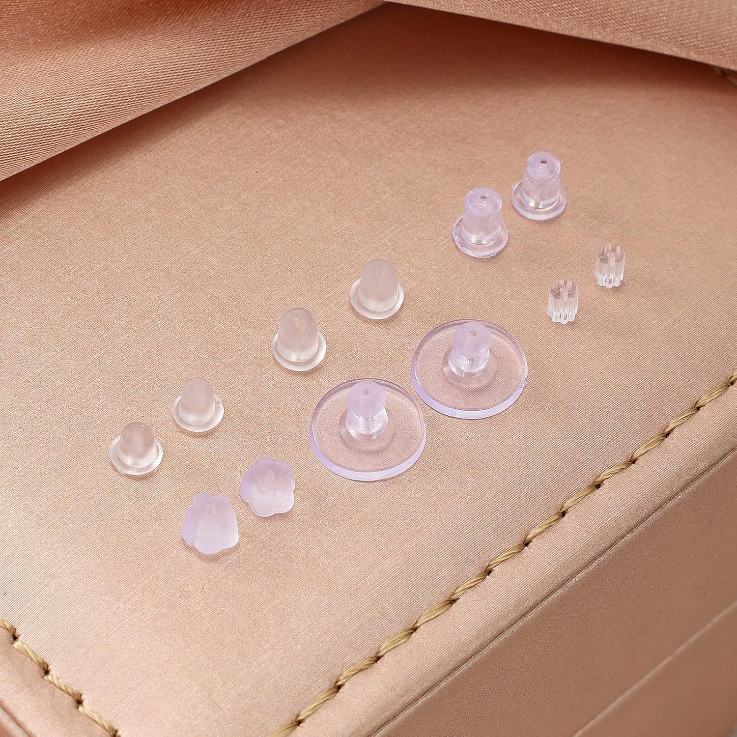 Silicone Earring Backs 600PCS – 6 Styles Clear Soft Hypoallergenic Plastic & Rubber Clutch Stoppers for Studs, Hoops & Fish Hook Earrings, Replacement Kit