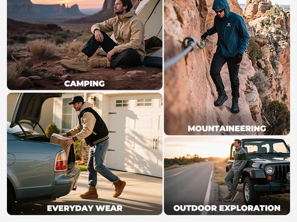 NORTIV 8 Men's Wide Toe Box Hiking Boots Low Drop Waterproof Outdoor Trekking Camping Shoes for Plantar Fasciitis Bunion Katahdin