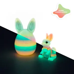 Easter StyleToy, 3D Printed Easter Eggs with Bunny Inside Bunny Egg, Easter Basket Stuffers, Articulated, Flexible, Gifts Home Executive Desk Decor, Surprise Rabbit Eggs