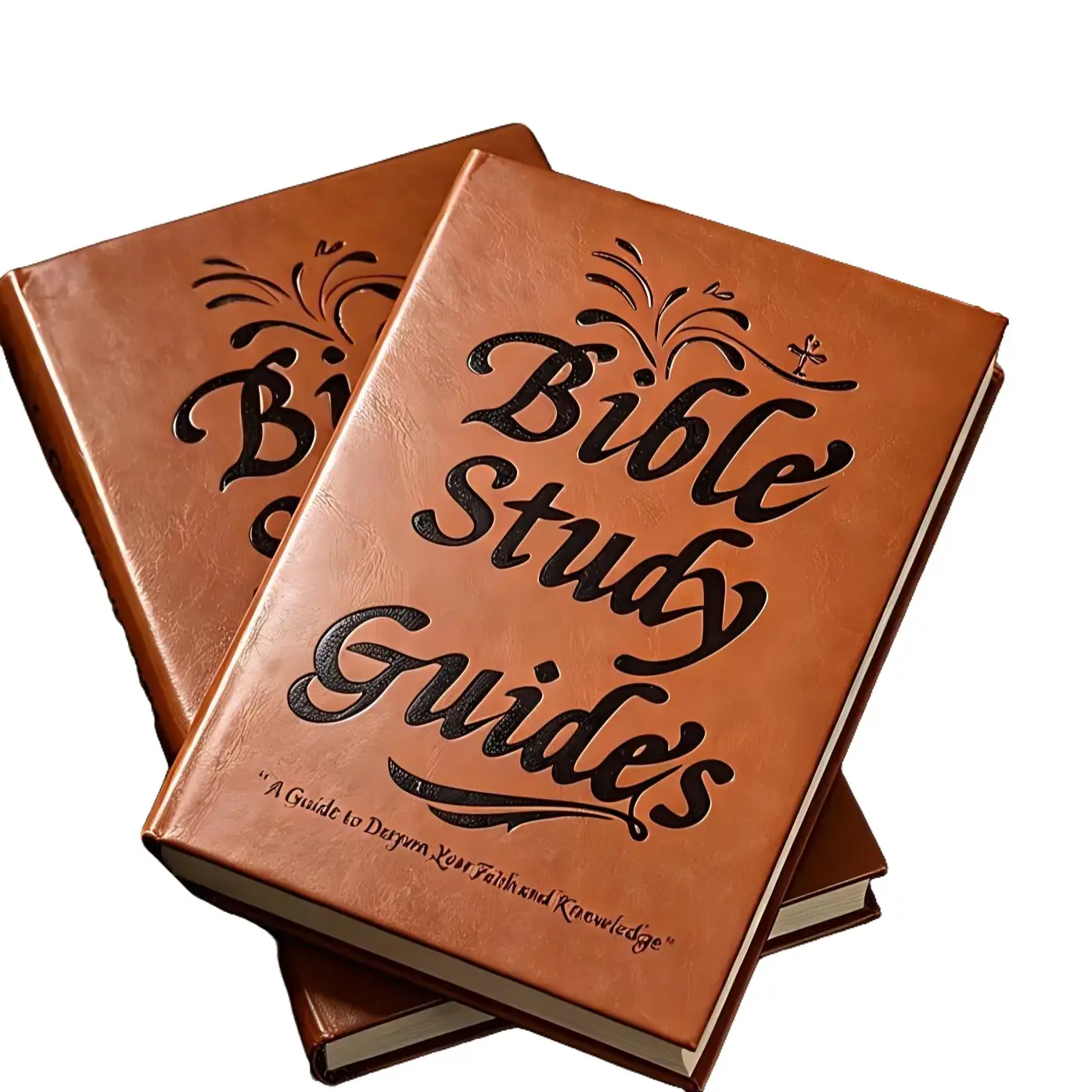 66-Page PU Leather Cover Bible Study Journal - Writing Notebook with Daily Scripture Excerpts, Devotionals, Cross-References, Prayer Prompts, Study Guides, Guidance | Office & School Stationery Supply