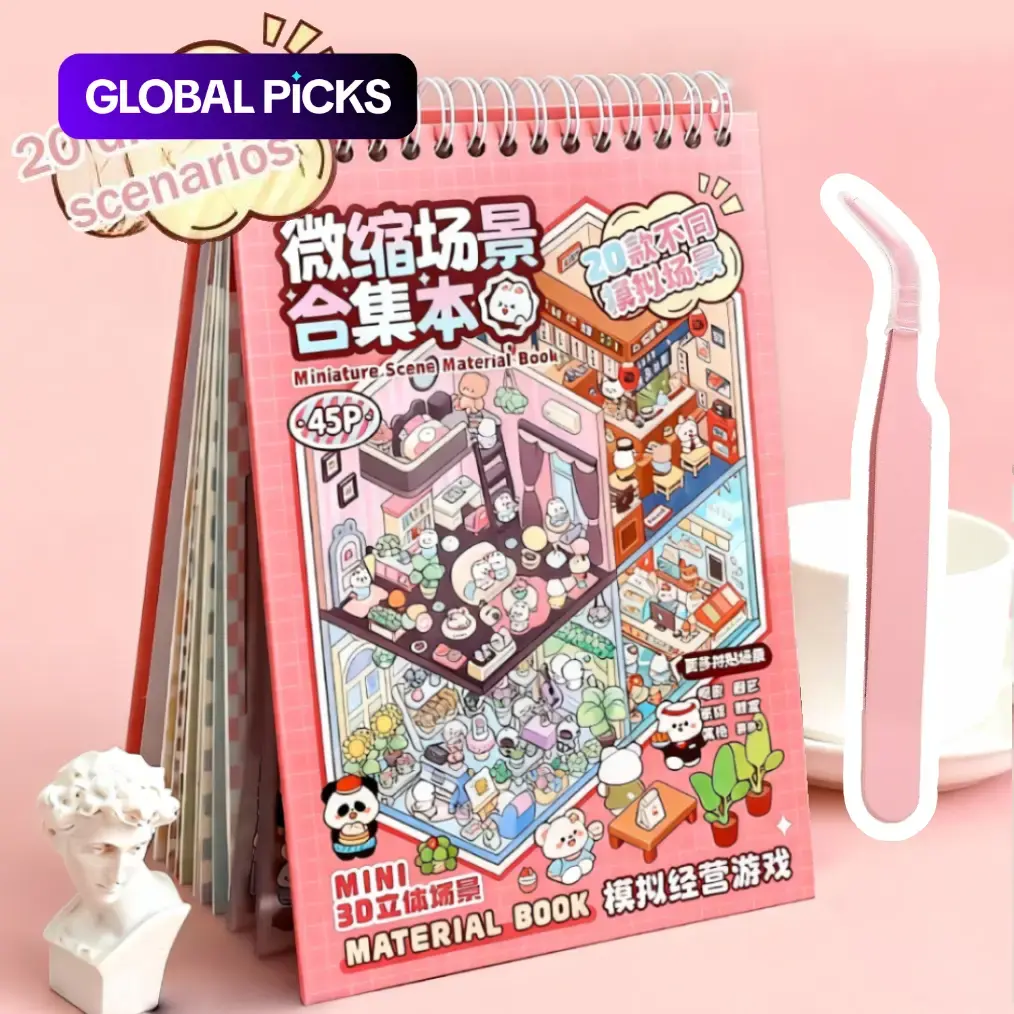 3D Vision Microscopic Scene Collection Book Set, 20/10 Scenes Horror-Themed DIY Kits Decorative Aesthetic Sticker Album with Tweezers, DIY Art Stickers & Miniature Houses, Halloween Christmas Seasonal Ideal Scene Gift Set #GLOBAL PICKS