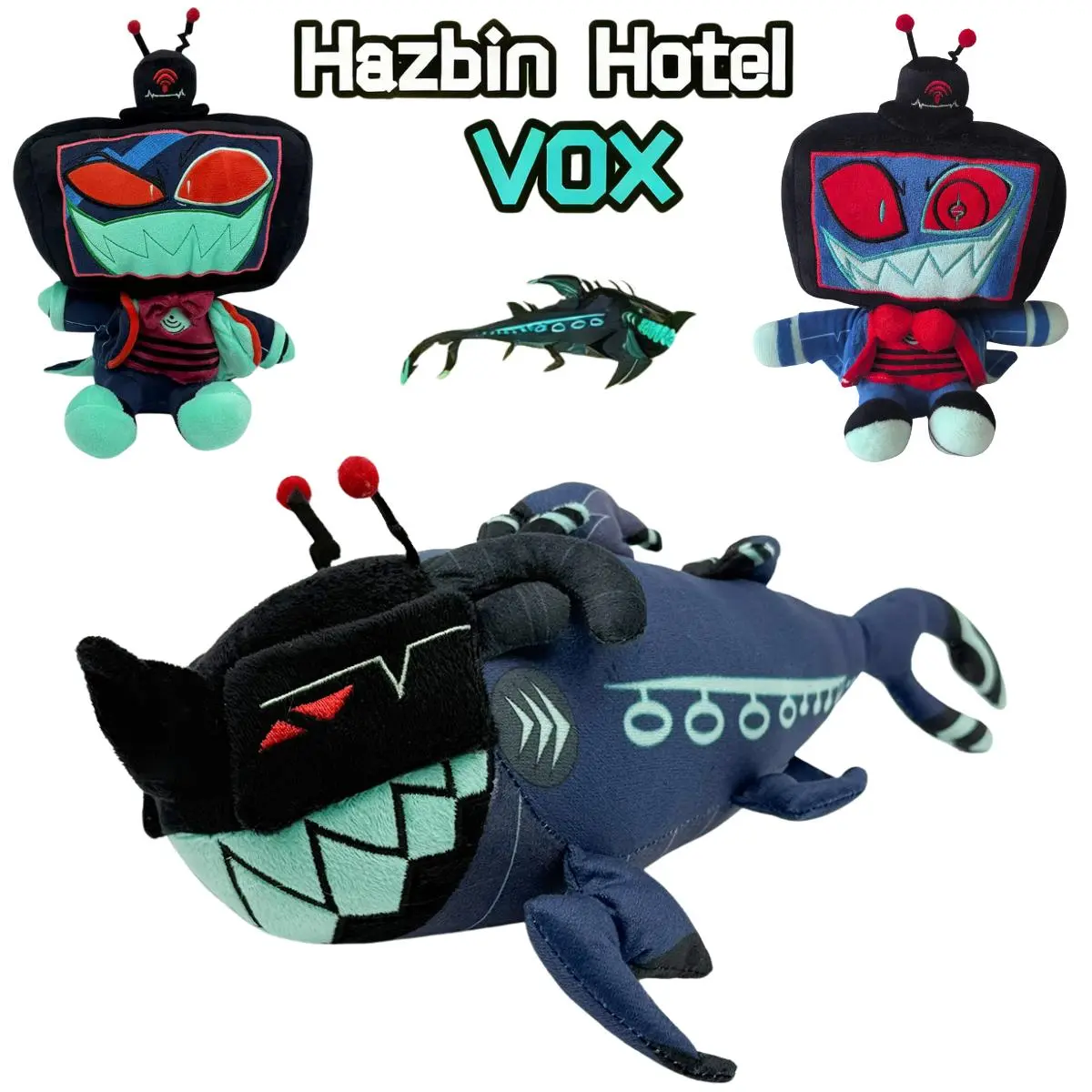 Hazbin Hotel Vox Soft Plush Toy - Cozy Short Plush PP Cotton Stuffed Figure, Helluva Boss Collectible 3-set Gift Set for Fans