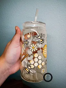 BumbleBee Tumbler, Bees Cup, Acrylic Cup, Acrylic Tumbler, Coffee Cup, Beehive Theme