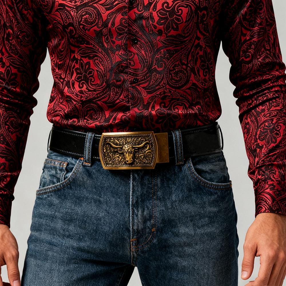 Ailisus Mens Belt Leather Easy Release Ratchet Belt for Business Casual Dress Belt with Adjustable Buckle For Mens Festival Gift SpringStatements