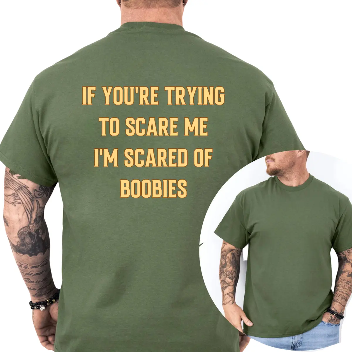 I'm Scare Of Boobies T-Shirt, Mens Shirts Funny, Humor Graphics Tee, Funny Adult Graphics Shirt, Men's Gifts, Casual Menswear, For Men
