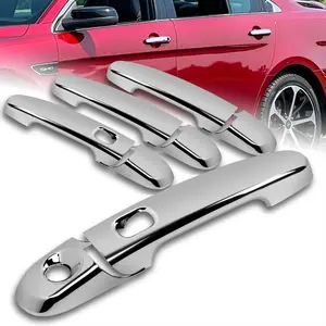 4PCS Chrome Door Handle Covers Compatible with 2010 - 2019 Ford Taurus ( With 2-Smart Keyhole )