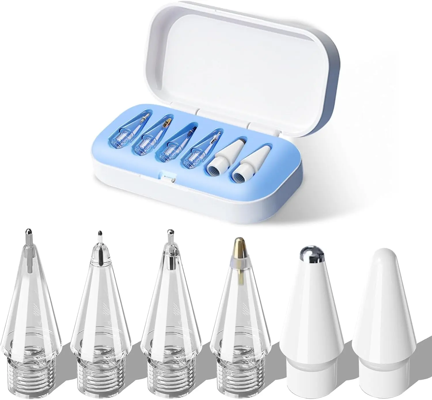 6Pack Replacement Pencil Tips for  Pencil Pro/2nd Gen/1st Gen/USB-CUpgraded iPad Pen Tips with Storage Case, IPad Pro Pencil Tips Sets, Accessories for  Pencil Blue 6 in 1
