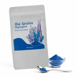 Phycocyanin Powder, 2.12 oz, a superfood powder, perfect for dessert toppings, coloring baked goods, everyday drinks, and smoothies.